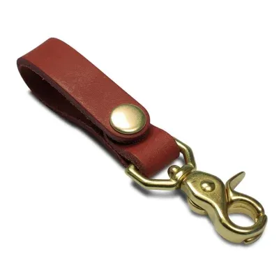 Leather Belt Loop Snap Key Fob - Monogrammed