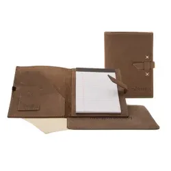 Custom Leather Padfolio and Mouse Pad Desk Set