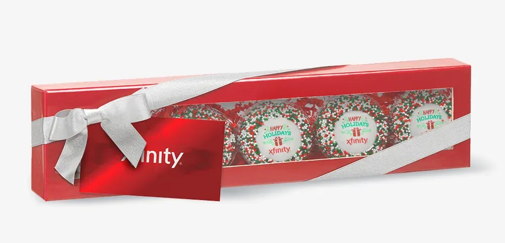 Holiday Sprinkled Oreos® with Printed Logo and Custom Hang Tag - 5 pc