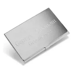 Personalized Silver Business Card Case