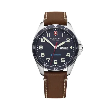 Custom Victorinox Swiss Army Fieldforce Blue Leather Strap Watch