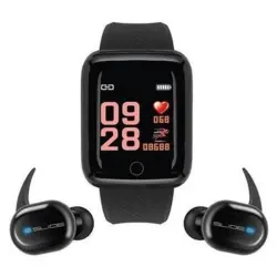 Fitness Tracker & True Wireless Sport Earbuds w/Charging Case Combo Set