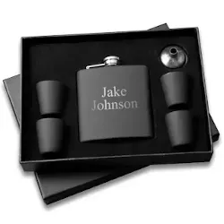 Personalized Flask and Shot Glass Gift Box Set