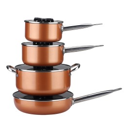 Aluminum Stackable Non Stick Cookware Set - 8 pc.