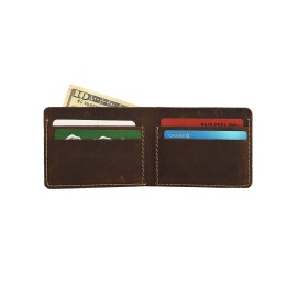 Straight Cut Leather Bifold Wallet