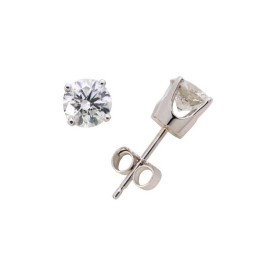 1.00twt Diamond Solitaire Earrings - 14k White Gold