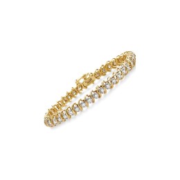 1.50twt Diamond Round S Cut Link Bracelet - 14k Yellow Gold