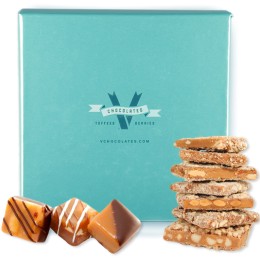 V Chocolates - Almond Toffee and Caramel Assortment Gift Box - 1lb.