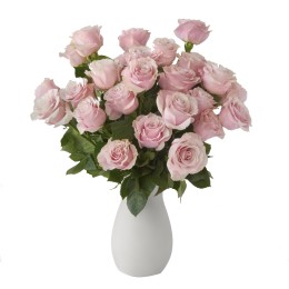 Pink Petal Roses - 18 Stems (With Vase)