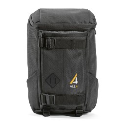 Paso Recycled Top Load Laptop Backpack - Black (Printed)