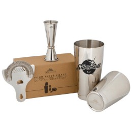A Bar Above Stainless Steel Craft Cocktail Shaker Set - 4 pc. (Engraved)