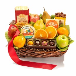 Deluxe Fruit and Favorites Gift Basket