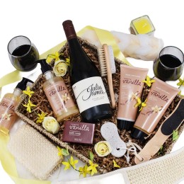 Stress Free Spa Treatment & Red Wine Gift Basket