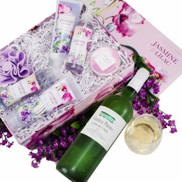 Jasmine & Lilac Calming Spa & White Wine Gift Set
