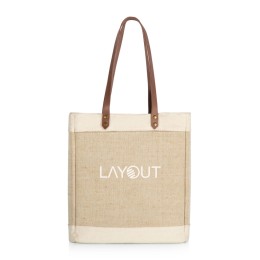 Pinot Jute Insulated Wine Tote Bag - Three Bottle (Custom)