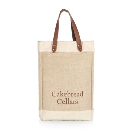 Pinot Jute Insulated Wine Tote Bag - Two Bottle