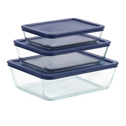 Pyrex Simply Store Rectangular Glass Storage Set - 6pc