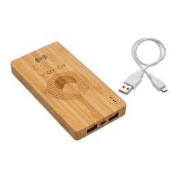 Custom Plank 5000 mAh Bamboo Wireless Power Bank
