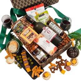 Non-Alcoholic Red Wine, Cheese & Crackers Gift Box