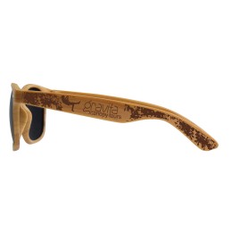Wood Grain Design Sunglasses with 100% UV Protection (Full Arm Imprint)