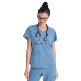 Grey's Anatomy By Barco Two-Pocket Piped V-Neck Rhythm Scrub Top - Women's