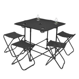 Collapsable Stadium Table and Chairs Set - Black