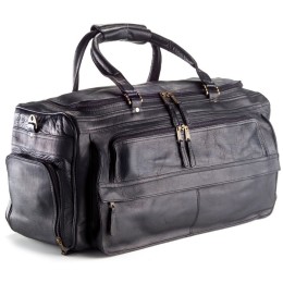 Multi Compartment Leather Duffel Bag