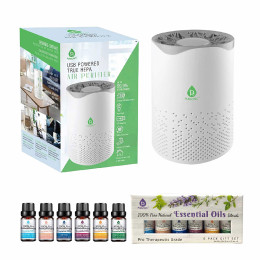 Air Purifier with 6-Pack Essential Oils Collection
