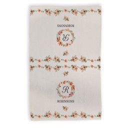 Watercolor Floral Hand Towel (Personalized Family Name & Initial)