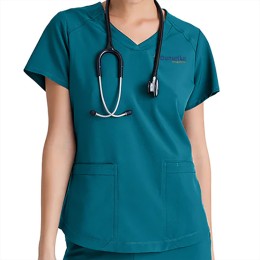 Grey's Anatomy By Barco Two-Pocket Piped V-Neck Rhythm Scrub Top - Women's