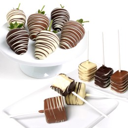 Belgian Chocolate Covered Strawberries and Cheescake Pops