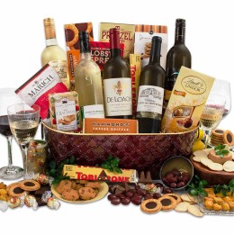 Wines Of The World Gift Basket w/Custom Ribbon