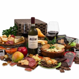 Italian Wine, Fruit, Cheese & Gourmet Gift Box Bundle