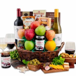 In Good Taste Wine, Cheese & Fruit Gift Basket