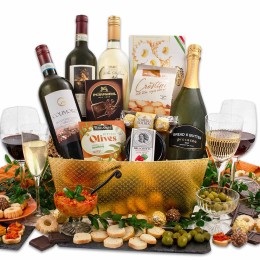 Bella Italia Vino Wine Gift Basket w/Custom Ribbon
