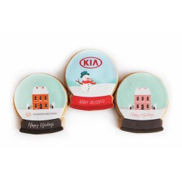 Custom Holiday Snow Globe Cookies