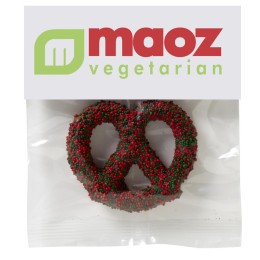 Your Brand Color Sprinkled Pretzel in Custom Header Bag