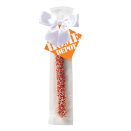 Chocolate Covered Pretzel Rod with Your Brand Color Sprinkles