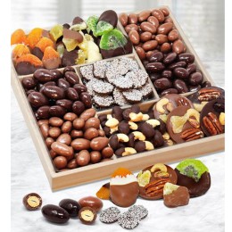 Spectacular Sweets Belgian Chocolate-Covered Dried Fruit and Nut Gift Tray