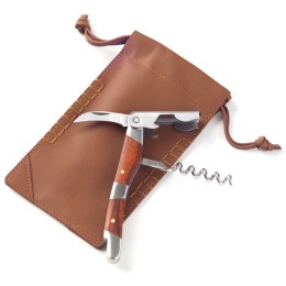 Leather Pouch with Corkscrew