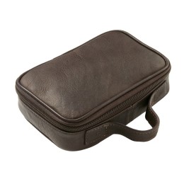 Grained Leather Travel Accessory Case