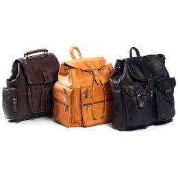 Drawstring Leather Backpack