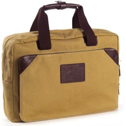 Canvas and Leather Top Handle Brief