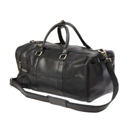 Leather Side Pocket Duffel Bag