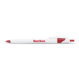 Cougar Retractable Ballpoint Pen - White w/Red Trim