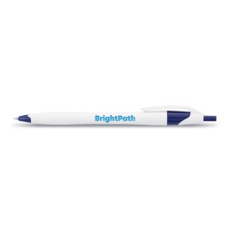 Cougar Retractable Ballpoint Pen - White w Blue Trim