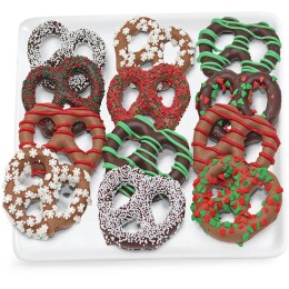 Holiday Belgian Chocolate Covered Pretzel Twists - 12 pc.