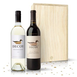 Engraved Decoy Wines Duo Gift Set in Wooden Keepsake Box