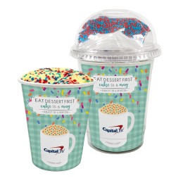 DIY Mug Cake in Snack Cup with Your Brand Color Sprinkles