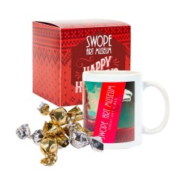 Warm Holiday Wishes Mug with Truffles in Gift Box